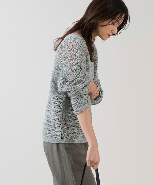 marmors（マルモア）の「【marmors】ハシゴ編みニットプルオーバー（ニット/セーター・レディース・アイボリー/ブルーグレー/ブラック・36）」の15枚目の写真