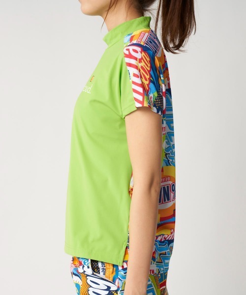 Loudmouth(ラウドマウス)の「LOUDMOUTH/ラウドマウス ゴルフウェア 吸汗速乾 UV 接触冷感 ストレッチ 柄 無地モックネックシャツ(シャツ/ブラウス・レディース・オレンジ/ライトイエロー/ブラック/ホワイト・S/LL/M/L)」の9枚目の写真