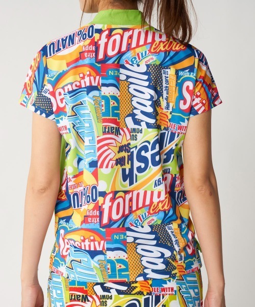 Loudmouth(ラウドマウス)の「LOUDMOUTH/ラウドマウス ゴルフウェア 吸汗速乾 UV 接触冷感 ストレッチ 柄 無地モックネックシャツ(シャツ/ブラウス・レディース・オレンジ/ライトイエロー/ブラック/ホワイト・S/LL/M/L)」の10枚目の写真