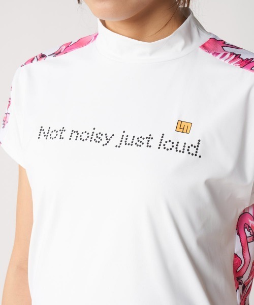 Loudmouth(ラウドマウス)の「LOUDMOUTH/ラウドマウス ゴルフウェア 吸汗速乾 UV 接触冷感 ストレッチ 柄 無地モックネックシャツ(シャツ/ブラウス・レディース・オレンジ/ライトイエロー/ブラック/ホワイト・S/LL/M/L)」の7枚目の写真
