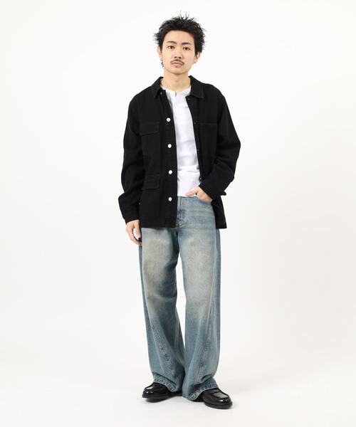 BENCH(ベンチ)の「Bench DENIM JKT デニムトラッカージャケットミディアムインディゴ(デニムジャケット・メンズ・ライトインディゴブルー/ブラック・XL/L/M)」の7枚目の写真