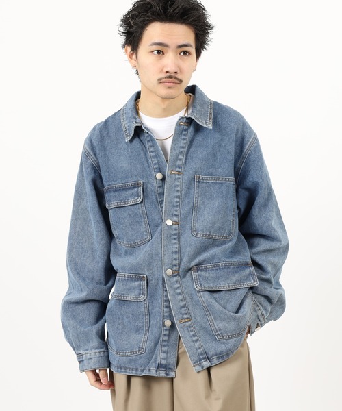 BENCH(ベンチ)の「Bench DENIM JKT デニムトラッカージャケットミディアムインディゴ(デニムジャケット・メンズ・ライトインディゴブルー/ブラック・XL/L/M)」の16枚目の写真