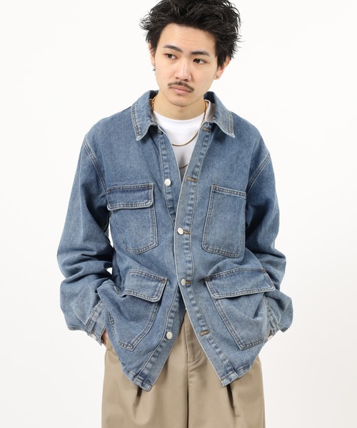 BENCH(ベンチ)の「Bench DENIM JKT デニムトラッカージャケットミディアムインディゴ(デニムジャケット・メンズ・ライトインディゴブルー/ブラック・XL/L/M)」の14枚目の写真