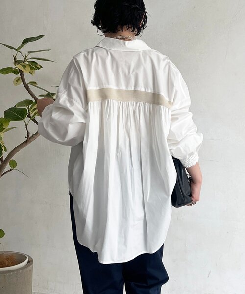 un dix cors（アンディコール）の「バックライン切替シャツ（シャツ/ブラウス・レディース・サックスブルー/ホワイト/ネイビー/オフホワイト・FREE）」の15枚目の写真