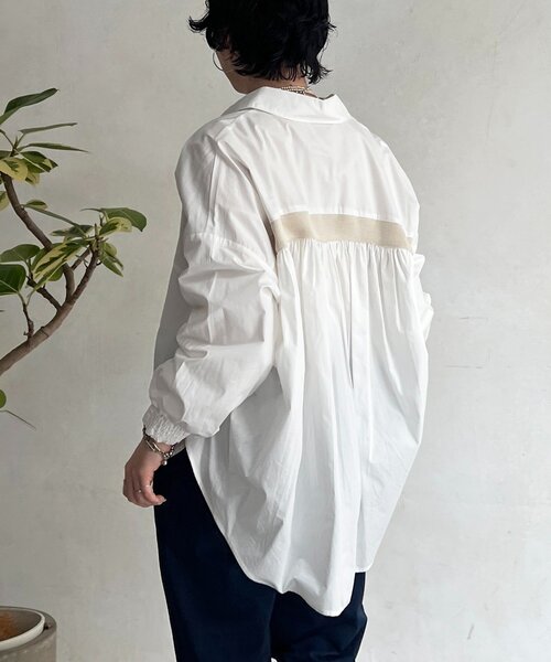 un dix cors（アンディコール）の「バックライン切替シャツ（シャツ/ブラウス・レディース・サックスブルー/ホワイト/ネイビー/オフホワイト・FREE）」の17枚目の写真