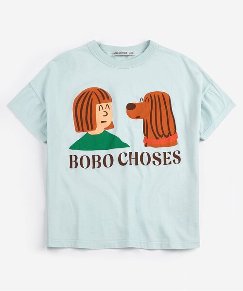 BOBO CHOSES(ボボショーズ)の「Friends In A Pickle 半袖Tシャツ【キッズ】(Tシャツ/カットソー・キッズ・スカイブルー・130/120/110/100)」の1枚目の写真