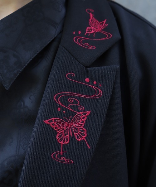 蝶刺繍和袖テーラードジャケット（テーラードジャケット）｜REZEN