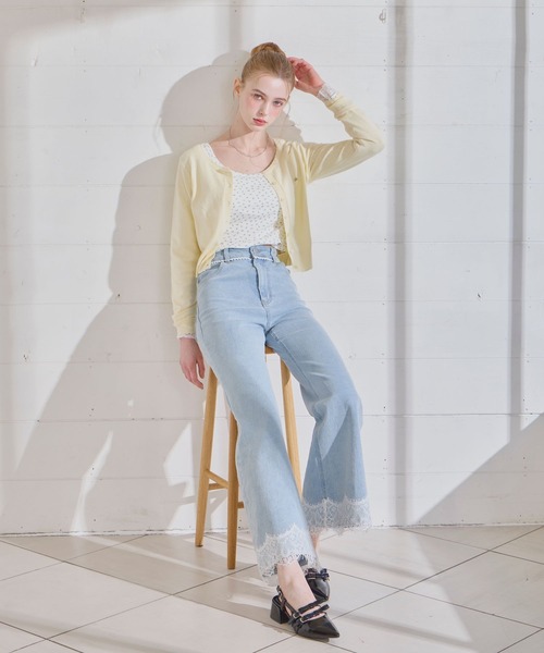 Heather(ヘザー)の「カップ付きレースカットソー 661899(Tシャツ/カットソー・レディース・オフホワイト/ホワイト系その他/グレー・S/M)」の5枚目の写真
