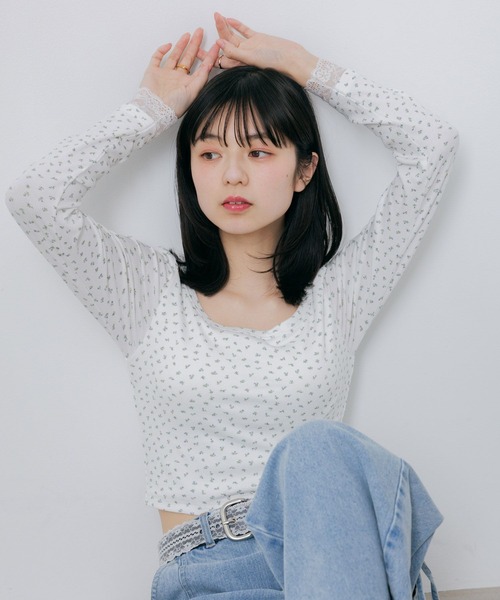 Heather(ヘザー)の「カップ付きレースカットソー 661899(Tシャツ/カットソー・レディース・オフホワイト/ホワイト系その他/グレー・S/M)」の18枚目の写真