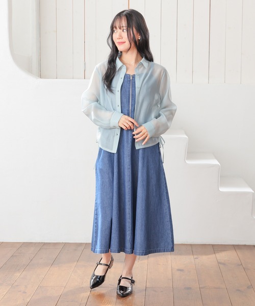 Honeys(ハニーズ)の「脇ドロストシアーシャツ(シャツ/ブラウス・レディース・ミント/ピンク/ホワイト/ブラック・L/M/S/SS)」の15枚目の写真