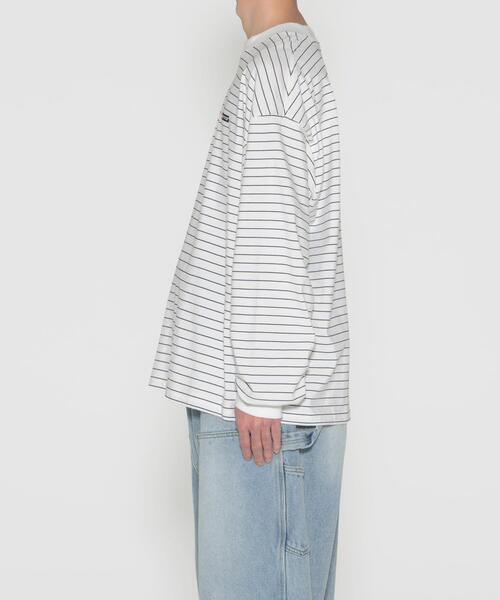 LOTTO（ロット）の「LOTTO　FINE BORDER LONG-SLEEVE T-SHIRTS（Tシャツ/カットソー・メンズ・ブラック/ホワイト・MEDIUM/LARGE/X-LARGE/XX-LARGE）」の4枚目の写真