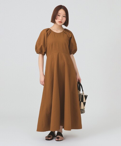 Ray BEAMS(レイビームス)の「【8/13 再値下げ】サッカー ランタンスリーブ ワンピース(ワンピース・レディース・カーキ/ブラック・0/1)」の21枚目の写真