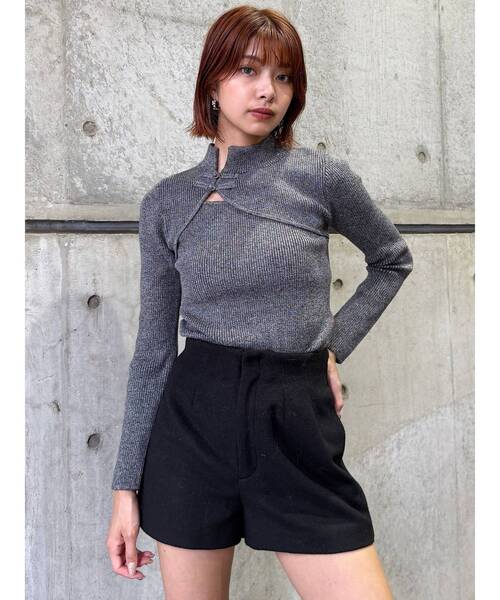 MURUA（ムルーア）の「チャイナタイトニット（ニット/セーター・レディース・ブラック/ブルー/グレー・FREE）」の4枚目の写真