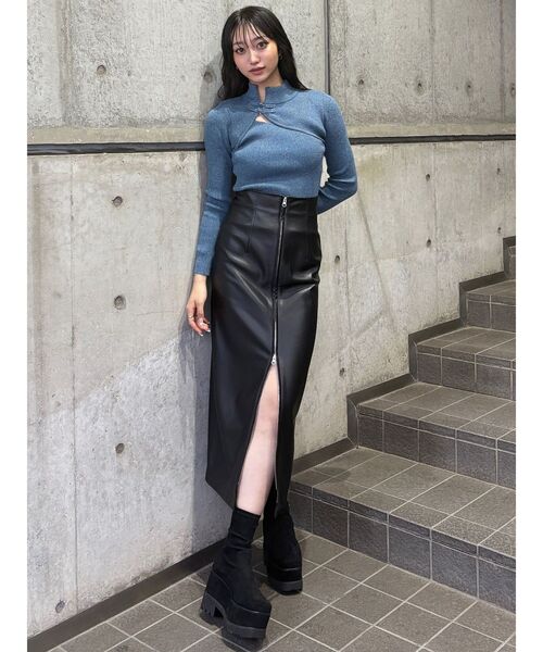 MURUA（ムルーア）の「チャイナタイトニット（ニット/セーター・レディース・ブラック/ブルー/グレー・FREE）」の11枚目の写真