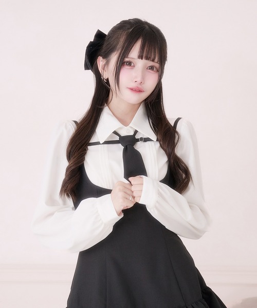 Pal elfy(パルエルフィー)の「ピンタックブラウス(シャツ/ブラウス・レディース・オフホワイト/ピンク/ブラック・フリー)」の4枚目の写真
