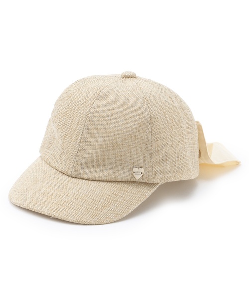 petit main（プティマイン）の「【UV加工】日よけリボンキャップ（キャップ・キッズ・オフホワイト/ライトピンク/ブルー/ベージュ・50cm/54cm/52cm）」の10枚目の写真