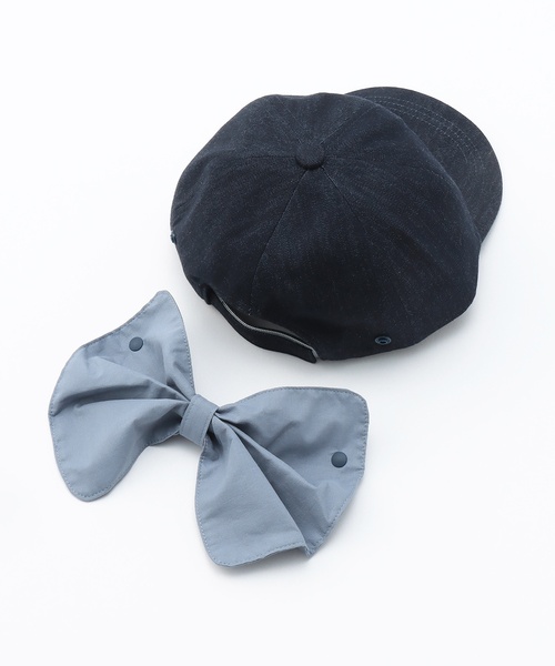 petit main（プティマイン）の「【UV加工】日よけリボンキャップ（キャップ・キッズ・オフホワイト/ライトピンク/ブルー/ベージュ・50cm/54cm/52cm）」の13枚目の写真