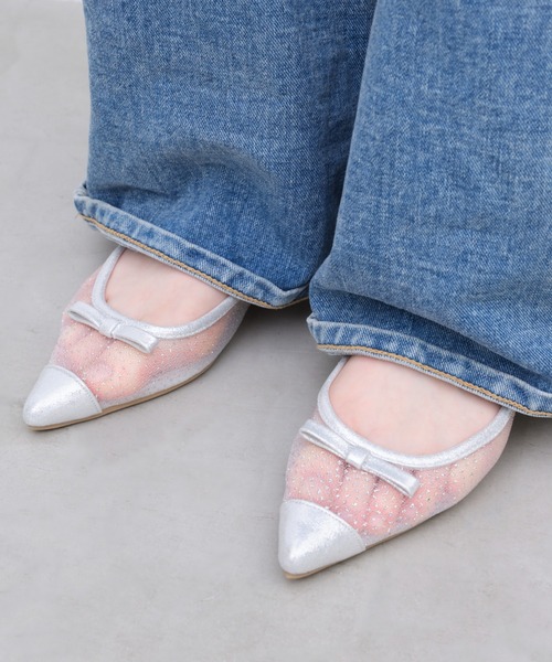 Launa lea(ラウナレア)の「【26春夏新作】ポインテッドトゥチュールバックベルトパンプス(0621)(パンプス・レディース・シルバー/ブラック/ミント/シルバー系その他・25.5cm/25.0cm/23.5cm/23.0cm/22.5cm/22.0cm/24.5cm/24.0cm)」の3枚目の写真