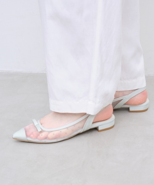 Launa lea(ラウナレア)の「【26春夏新作】ポインテッドトゥチュールバックベルトパンプス(0621)(パンプス・レディース・シルバー/ブラック/ミント/シルバー系その他・25.5cm/25.0cm/23.5cm/23.0cm/22.5cm/22.0cm/24.5cm/24.0cm)」の2枚目の写真