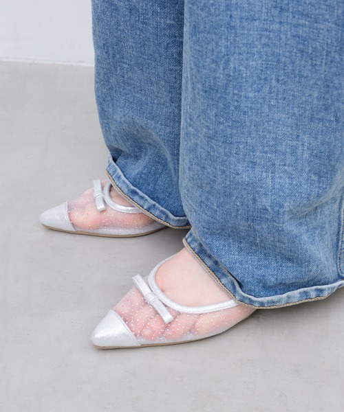 Launa lea(ラウナレア)の「【26春夏新作】ポインテッドトゥチュールバックベルトパンプス(0621)(パンプス・レディース・シルバー/ブラック/ミント/シルバー系その他・25.5cm/25.0cm/23.5cm/23.0cm/22.5cm/22.0cm/24.5cm/24.0cm)」の6枚目の写真