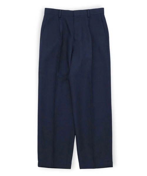 ATON(エイトン)の「【ATON】 TWIST WOOL LINEN STANDARD PANTS(スラックス・メンズ・ネイビー・4)」の1枚目の写真