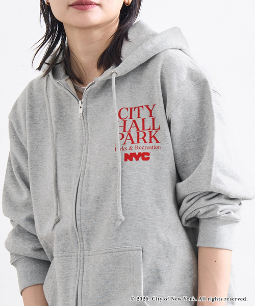 JOURNAL STANDARD（ジャーナルスタンダード）の「NYC JS ZIP HOODIE（パーカー・レディース・ライトグレー/チャコールグレー・FREE）」の9枚目の写真
