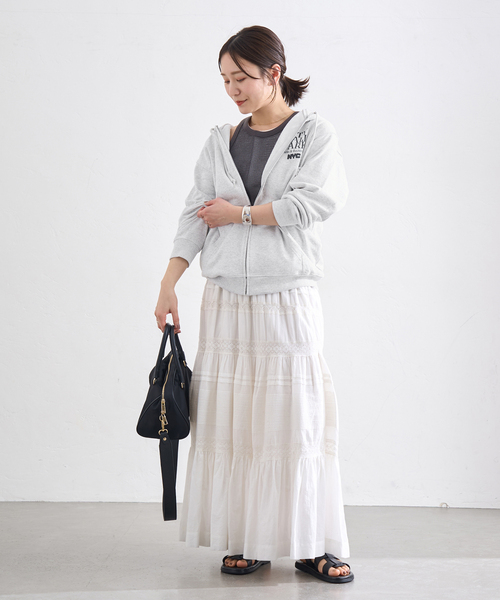 JOURNAL STANDARD（ジャーナルスタンダード）の「NYC JS ZIP HOODIE（パーカー・レディース・ライトグレー/チャコールグレー・FREE）」の12枚目の写真