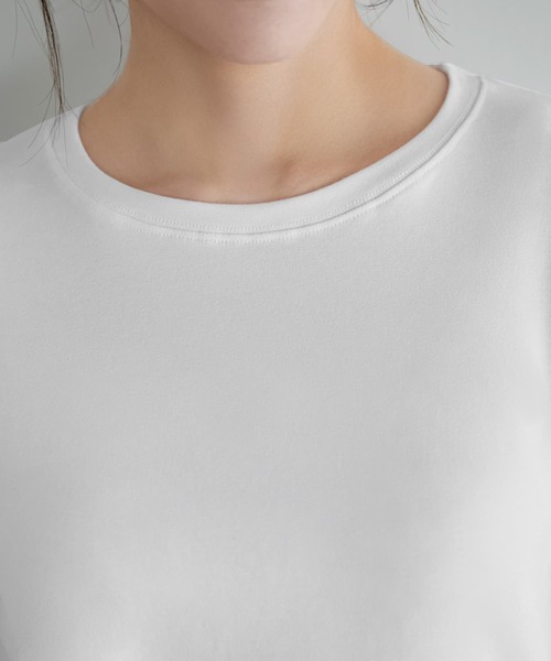 STYLE DELI(スタイルデリ)の「なんかカワイイ長袖シンプルTシャツ(Tシャツ/カットソー・レディース・ダークブルー/クリーム/ホワイト・FREE)」の5枚目の写真