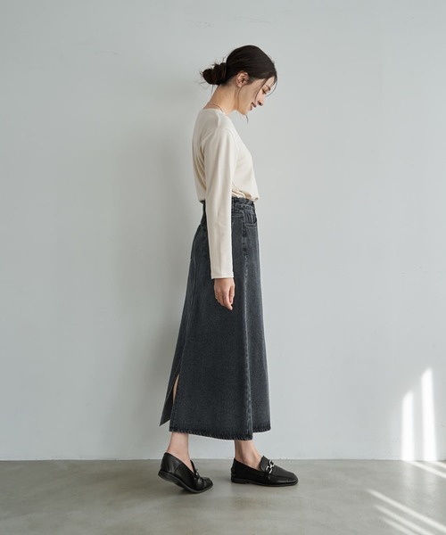 STYLE DELI(スタイルデリ)の「なんかカワイイ長袖シンプルTシャツ(Tシャツ/カットソー・レディース・ダークブルー/クリーム/ホワイト・FREE)」の14枚目の写真