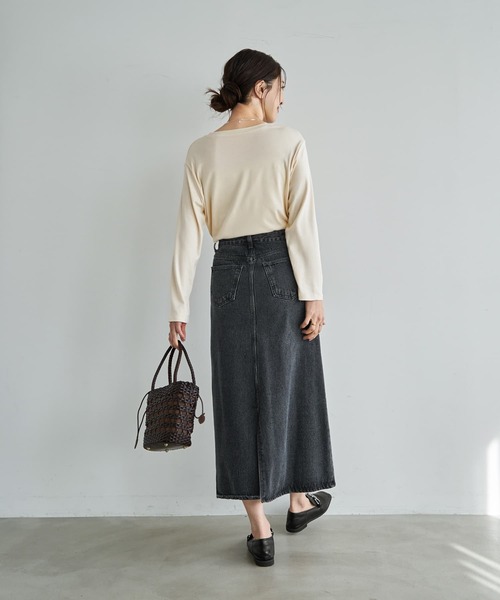 STYLE DELI(スタイルデリ)の「なんかカワイイ長袖シンプルTシャツ(Tシャツ/カットソー・レディース・ダークブルー/クリーム/ホワイト・FREE)」の15枚目の写真