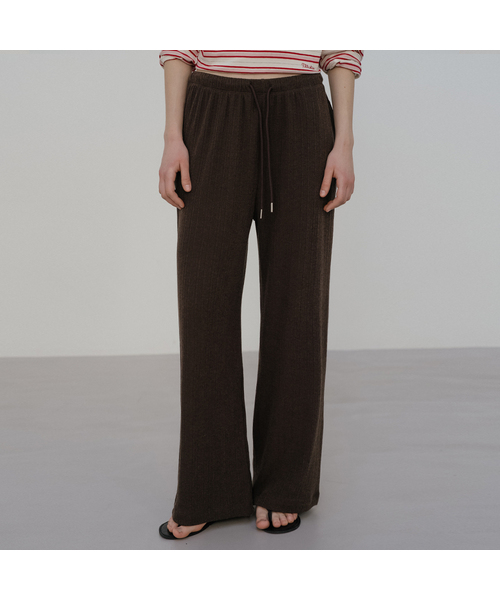Ribbed sweat pants [TISP05PT04]_Brown