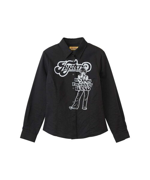 HYSTERIC GLAMOUR(ヒステリックグラマー)の「I’M WITH THE BAND コンパクトシャツ(シャツ/ブラウス・レディース・ブラック/ホワイト・MEDIUM/SMALL)」の2枚目の写真