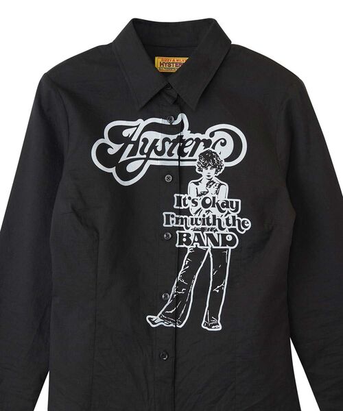 HYSTERIC GLAMOUR(ヒステリックグラマー)の「I’M WITH THE BAND コンパクトシャツ(シャツ/ブラウス・レディース・ブラック/ホワイト・MEDIUM/SMALL)」の6枚目の写真