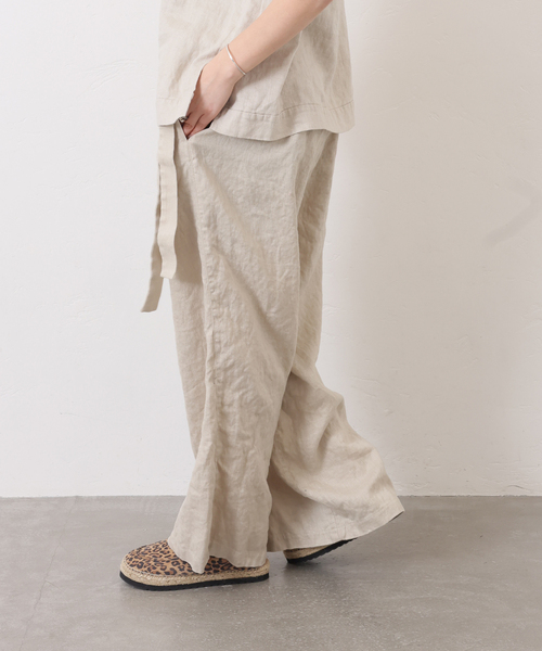 JOURNAL STANDARD LUXE（ジャーナルスタンダード　ラックス）の「フレンチリネンツイル ラップパンツ（その他パンツ・レディース・ベージュ/ブラック・FREE）」の10枚目の写真
