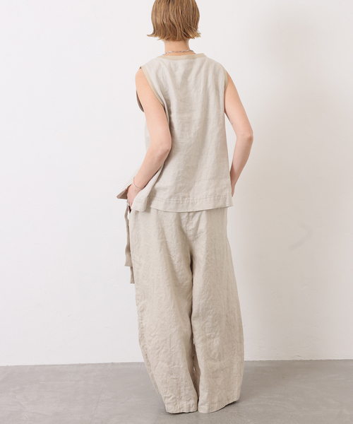 JOURNAL STANDARD LUXE（ジャーナルスタンダード　ラックス）の「フレンチリネンツイル ラップパンツ（その他パンツ・レディース・ベージュ/ブラック・FREE）」の11枚目の写真