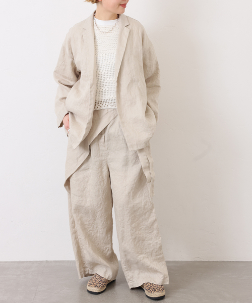 JOURNAL STANDARD LUXE（ジャーナルスタンダード　ラックス）の「フレンチリネンツイル ラップパンツ（その他パンツ・レディース・ベージュ/ブラック・FREE）」の12枚目の写真