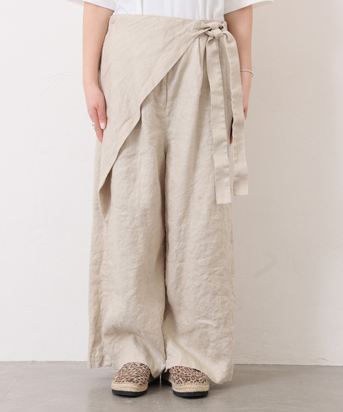 JOURNAL STANDARD LUXE（ジャーナルスタンダード　ラックス）の「フレンチリネンツイル ラップパンツ（その他パンツ・レディース・ベージュ/ブラック・FREE）」の15枚目の写真