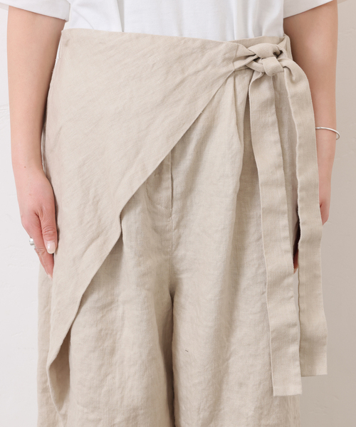 JOURNAL STANDARD LUXE（ジャーナルスタンダード　ラックス）の「フレンチリネンツイル ラップパンツ（その他パンツ・レディース・ベージュ/ブラック・FREE）」の18枚目の写真
