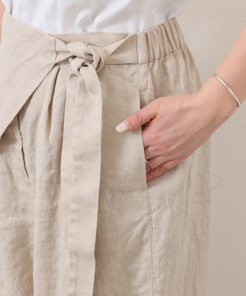 JOURNAL STANDARD LUXE（ジャーナルスタンダード　ラックス）の「フレンチリネンツイル ラップパンツ（その他パンツ・レディース・ベージュ/ブラック・FREE）」の20枚目の写真