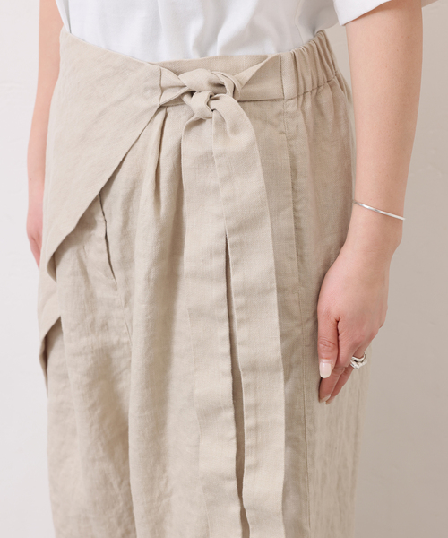 JOURNAL STANDARD LUXE（ジャーナルスタンダード　ラックス）の「フレンチリネンツイル ラップパンツ（その他パンツ・レディース・ベージュ/ブラック・FREE）」の22枚目の写真