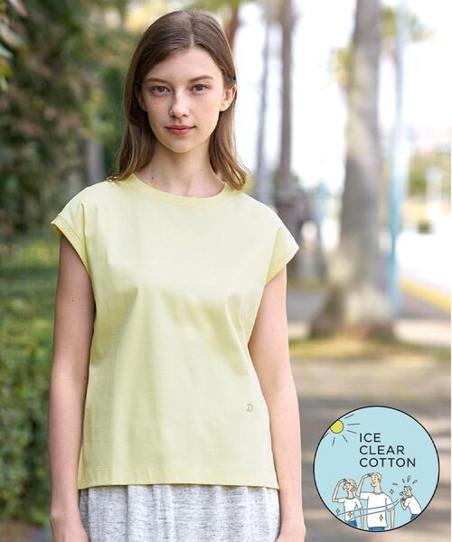 DRESSTERIOR（ドレステリア）の「【接触冷感／抗菌防臭／消臭】アイスクリアコットンフレンチスリーブT（Tシャツ/カットソー・レディース・ブラウン系その他/ブラック/ライトイエロー系/ベージュ/ダークグレー/ホワイト・38/36/34）」の6枚目の写真