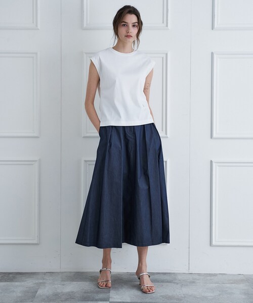 DRESSTERIOR（ドレステリア）の「【接触冷感／抗菌防臭／消臭】アイスクリアコットンフレンチスリーブT（Tシャツ/カットソー・レディース・ブラウン系その他/ブラック/ライトイエロー系/ベージュ/ダークグレー/ホワイト・38/36/34）」の11枚目の写真