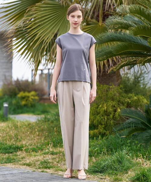 DRESSTERIOR（ドレステリア）の「【接触冷感／抗菌防臭／消臭】アイスクリアコットンフレンチスリーブT（Tシャツ/カットソー・レディース・ブラウン系その他/ブラック/ライトイエロー系/ベージュ/ダークグレー/ホワイト・38/36/34）」の13枚目の写真