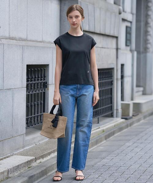 DRESSTERIOR（ドレステリア）の「【接触冷感／抗菌防臭／消臭】アイスクリアコットンフレンチスリーブT（Tシャツ/カットソー・レディース・ブラウン系その他/ブラック/ライトイエロー系/ベージュ/ダークグレー/ホワイト・38/36/34）」の15枚目の写真
