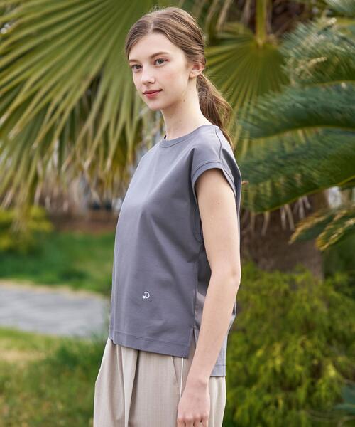DRESSTERIOR（ドレステリア）の「【接触冷感／抗菌防臭／消臭】アイスクリアコットンフレンチスリーブT（Tシャツ/カットソー・レディース・ブラウン系その他/ブラック/ライトイエロー系/ベージュ/ダークグレー/ホワイト・38/36/34）」の21枚目の写真