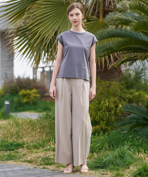DRESSTERIOR（ドレステリア）の「【接触冷感／抗菌防臭／消臭】アイスクリアコットンフレンチスリーブT（Tシャツ/カットソー・レディース・ブラウン系その他/ブラック/ライトイエロー系/ベージュ/ダークグレー/ホワイト・38/36/34）」の22枚目の写真