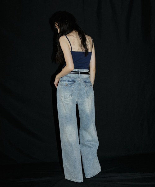 VION（ヴィオン）の「Straight Denim Pants / ストレートデニムパンツ（デニムパンツ・レディース・ブルー・S/M）」の7枚目の写真