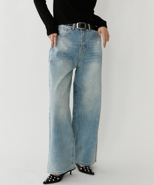 VION（ヴィオン）の「Straight Denim Pants / ストレートデニムパンツ（デニムパンツ・レディース・ブルー・S/M）」の9枚目の写真