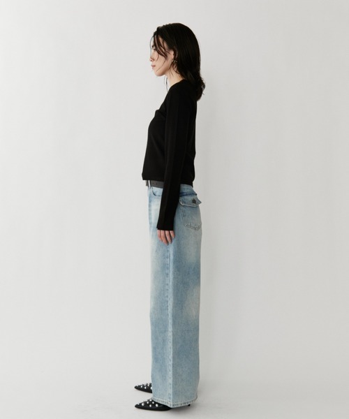VION（ヴィオン）の「Straight Denim Pants / ストレートデニムパンツ（デニムパンツ・レディース・ブルー・S/M）」の13枚目の写真