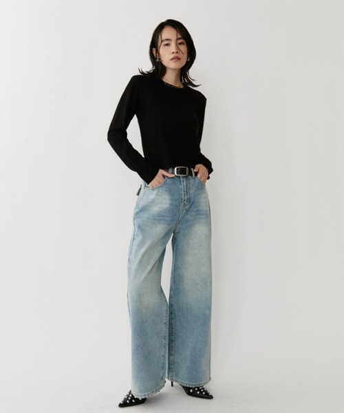 VION（ヴィオン）の「Straight Denim Pants / ストレートデニムパンツ（デニムパンツ・レディース・ブルー・S/M）」の10枚目の写真